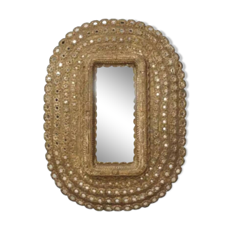Oval carved wooden mirror 150x101cm