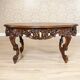 Vintage Brown Coffee Table with Carved Apron, 1940s