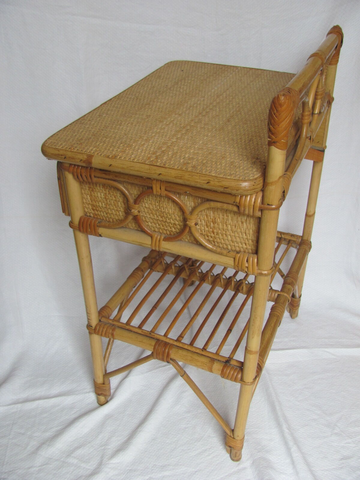 Bamboo with a drawer bedside - table years 70-