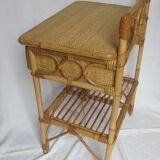 Bamboo with a drawer bedside - table years 70-
