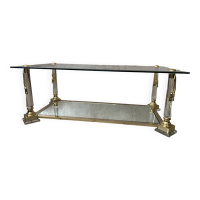 Table basse en verre Hollywood Regency