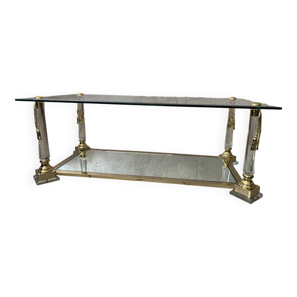 Table basse en verre Hollywood Regency
