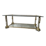 Hollywood Regency Glass Coffee Table