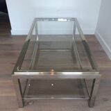 Large chrome coffee table