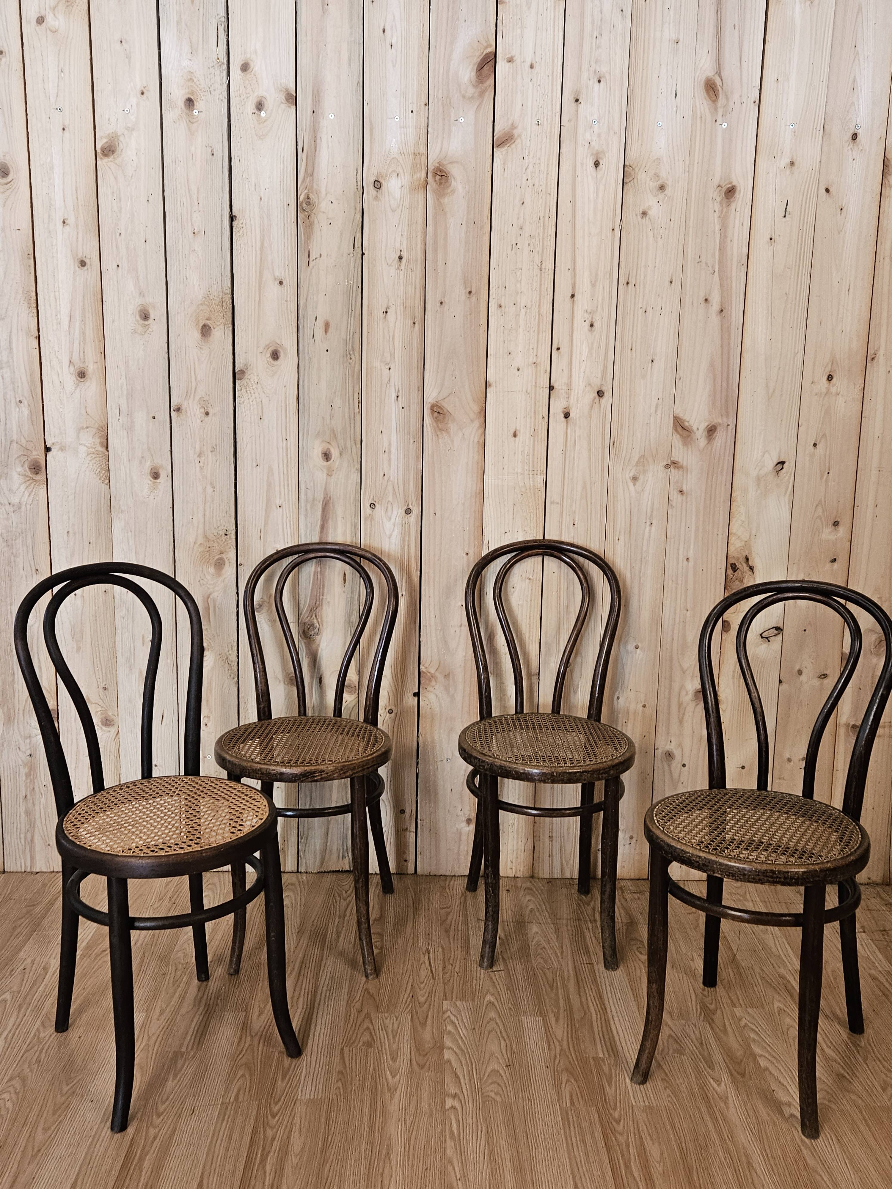 Series of 4 bistro chairs n°18 Fischel