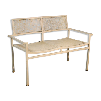 Banquette 2 places métal perforé 1950