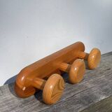 1980 pine wood wall coat rack