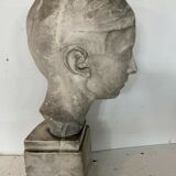 Bust of a young man in plaster signed Gerard Choain XX century