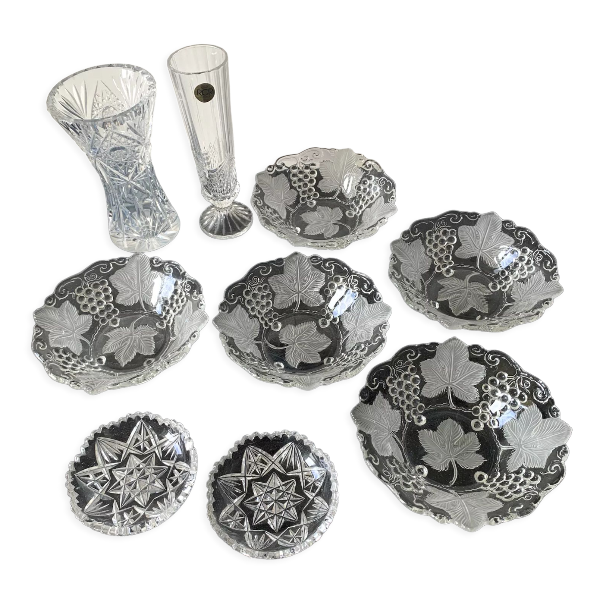 Ensemble de bols et vases en cristal / verre