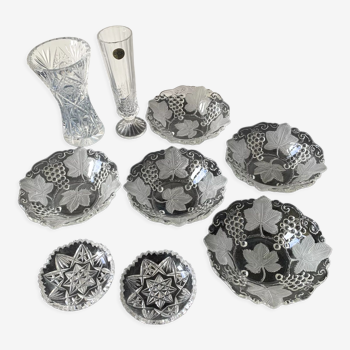 Ensemble de bols et vases en cristal / verre