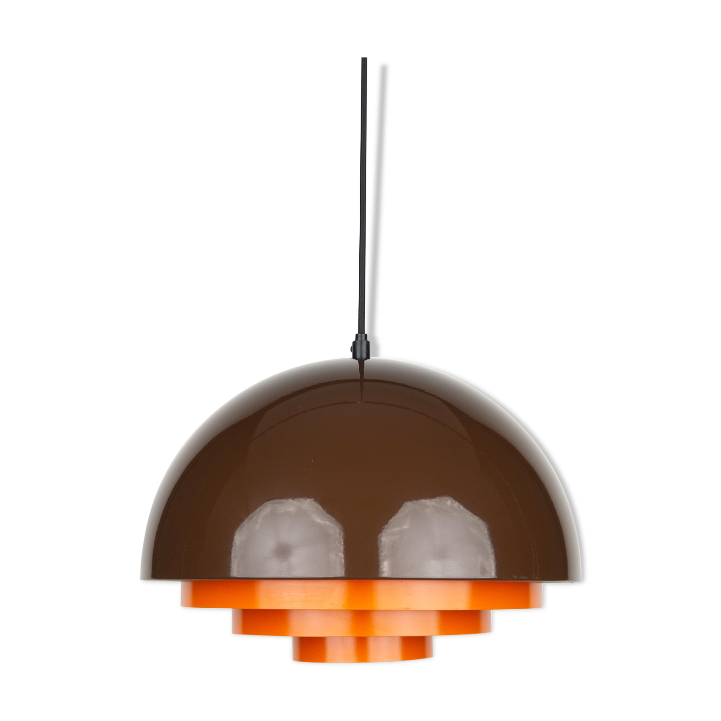 Danish vintage pendant lamp Milieu by Jo Hammerborg, Fog og Morup, 1970s