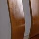 Set of 4 vintage 1950s chairs in wood and leather, Italian design