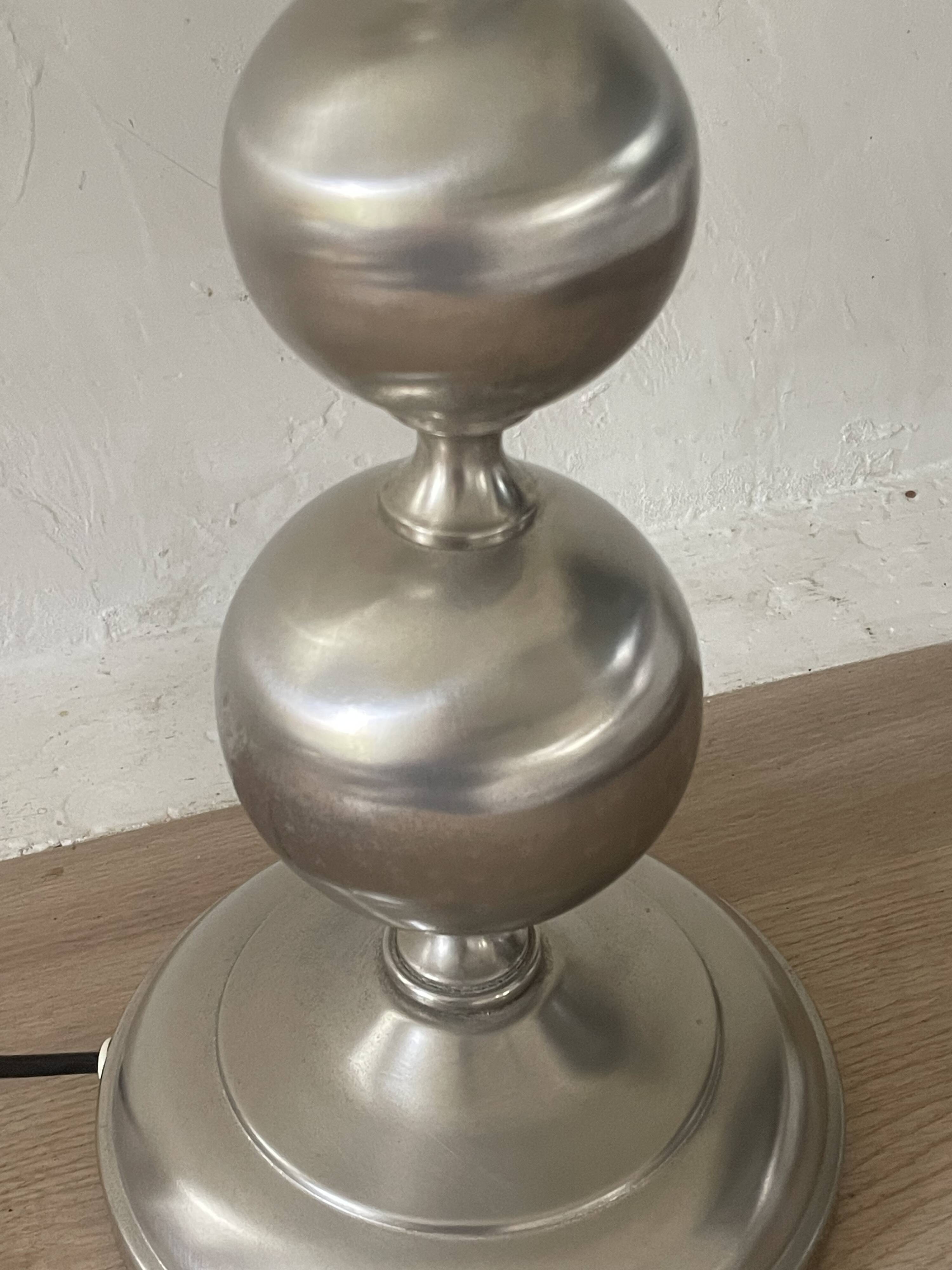 Brushed aluminium lamp 43cm 1970s
