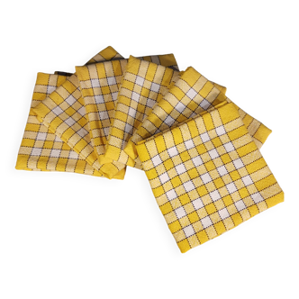6 serviettes de table jaunes
