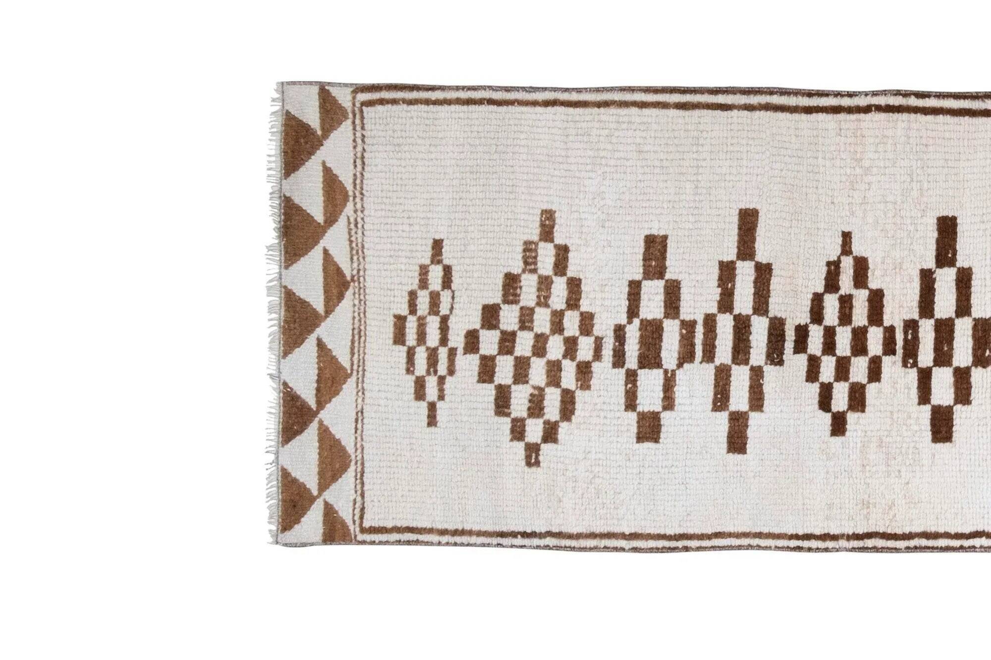 Vintage Turkish hallway rug 83x338 cm