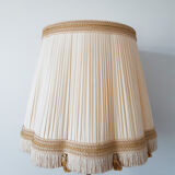 Tripod floor lamp in gilded brass, pleated lampshade, Louis XV style