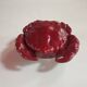 burgundy red slip ceramic box in the shape of a vintage crab
