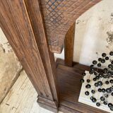 Oak console with white marble top 1970