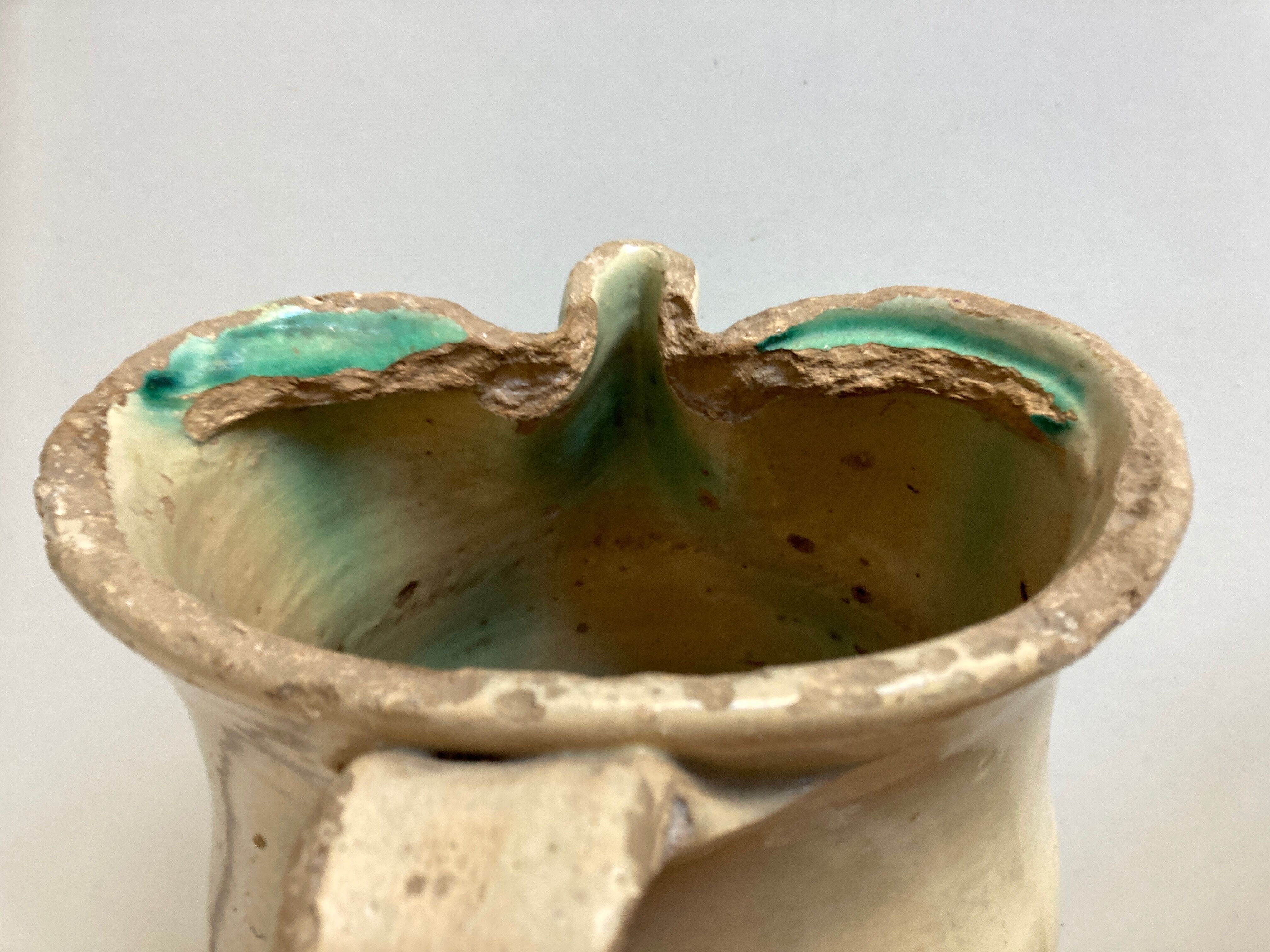 Vase pitcher 18th Italian glazed earth of Vietri Amalfi