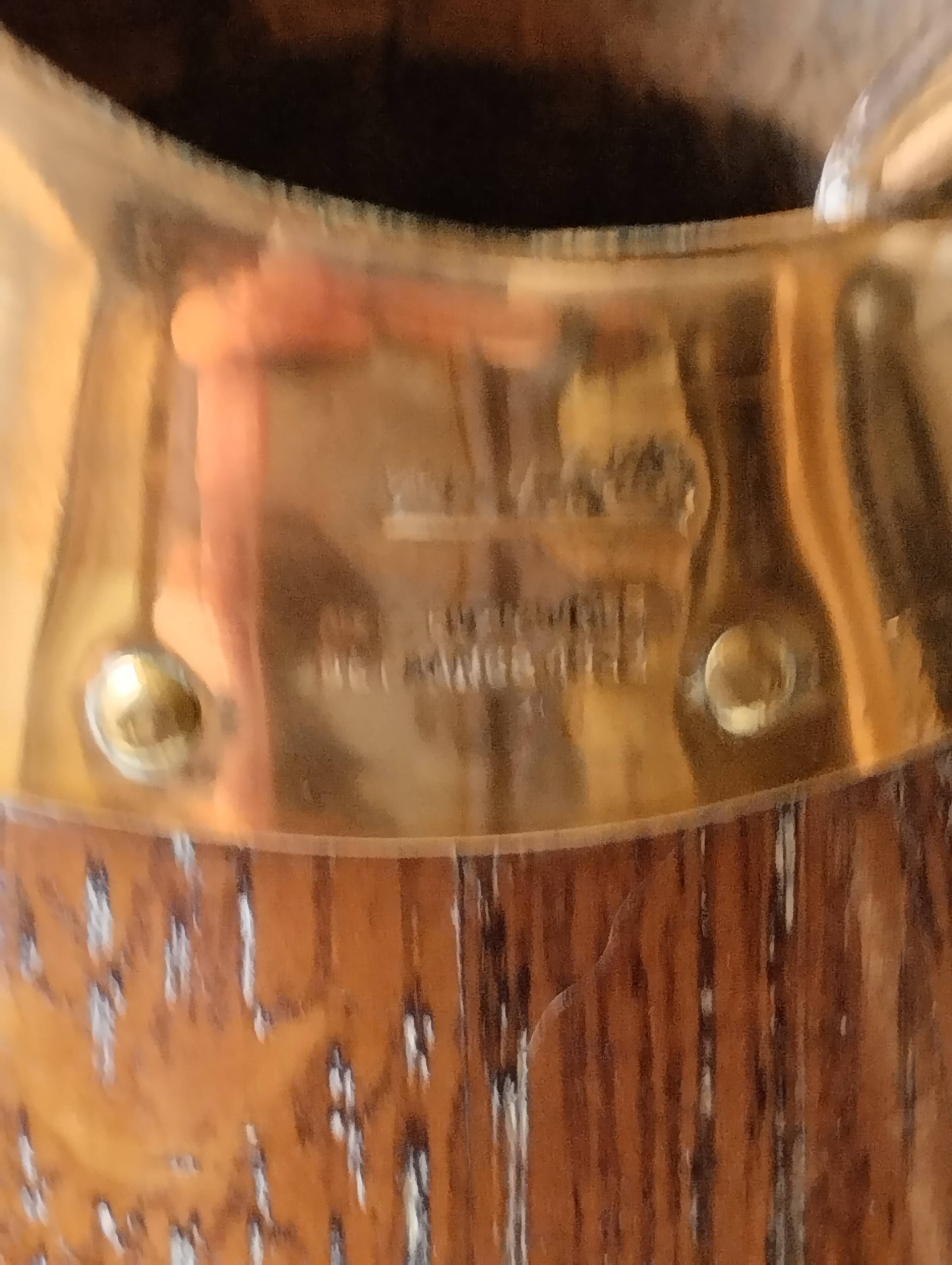 Copper oak cider pitcher signed Gerard Laffitte Meilleur Ouvrier de France 1933