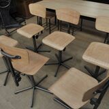 Industrial rotary and adjustable workshop chairs 1950s