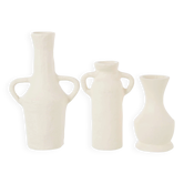 Lot de 3 vases en aluminium blanc (12x8x19cm)