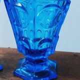 2 antique blue Charles X glasses