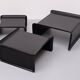 Tables gigognes Rosenthal, grandes, en fibre de verre noire, années 1970, Allemagne