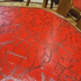 Lot de 12 chaises bistrot skaï rouge 1960 vintage