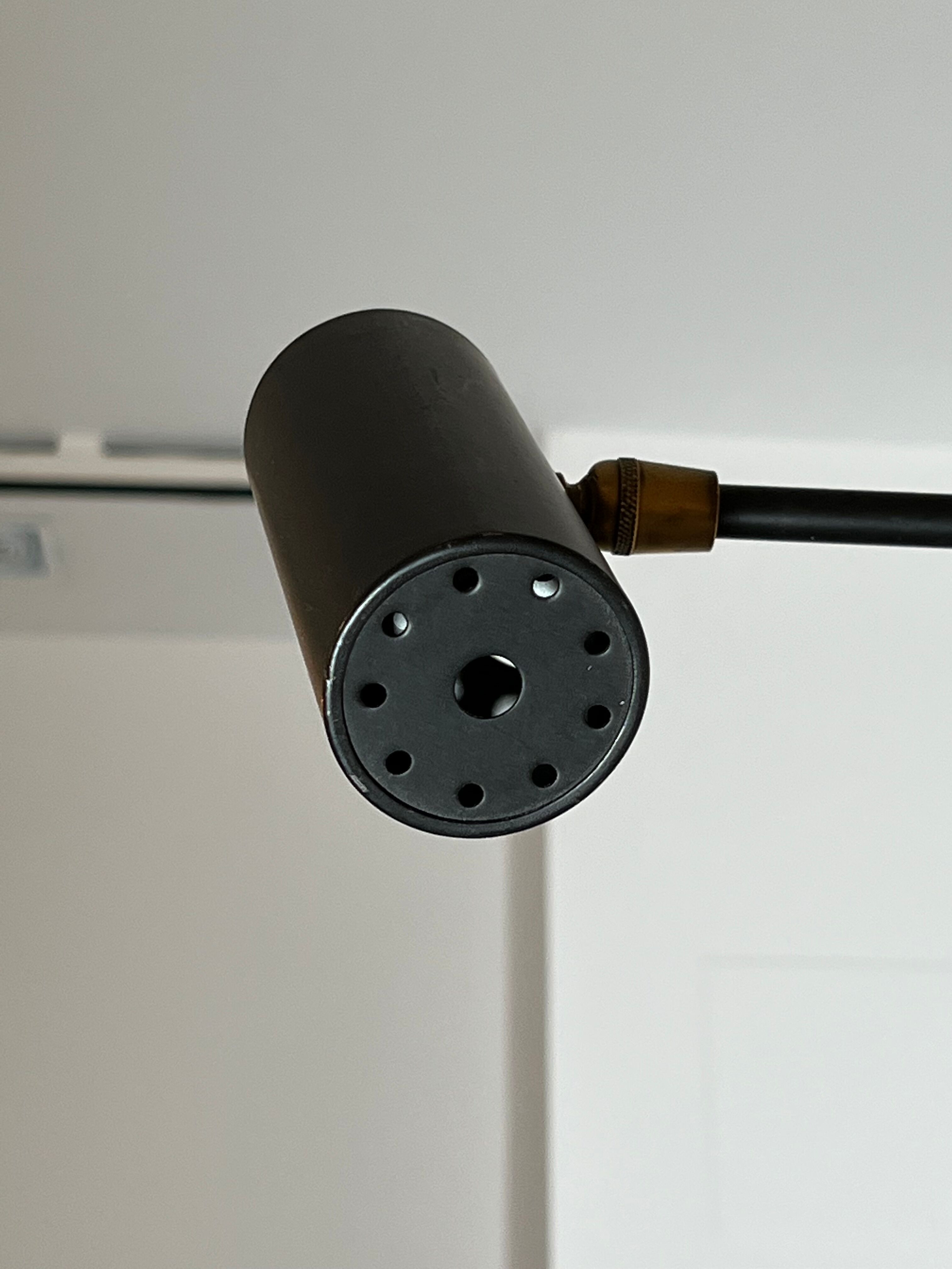 Vintage black metal wall lamp 1950s