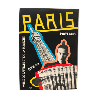 Original exhibition poster razzia, paris posters, summer 1982