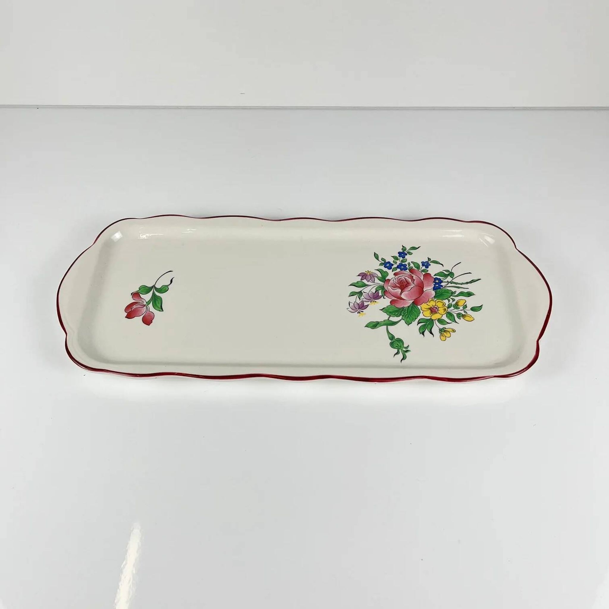 Cake dish KG Lunéville, model "Réverbère", rose pattern