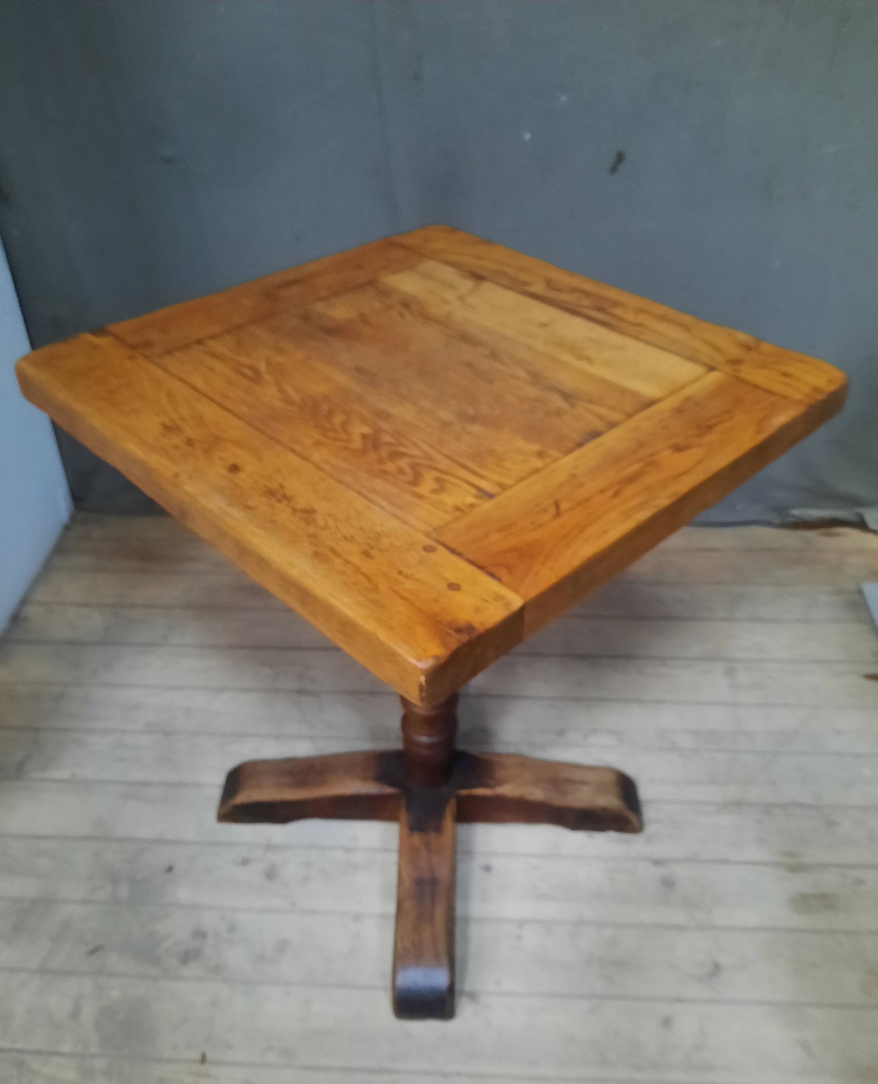 Square solid wood bistro table