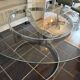 Large round table attributed to Boris Tabacoff, glass and chrome steel, year