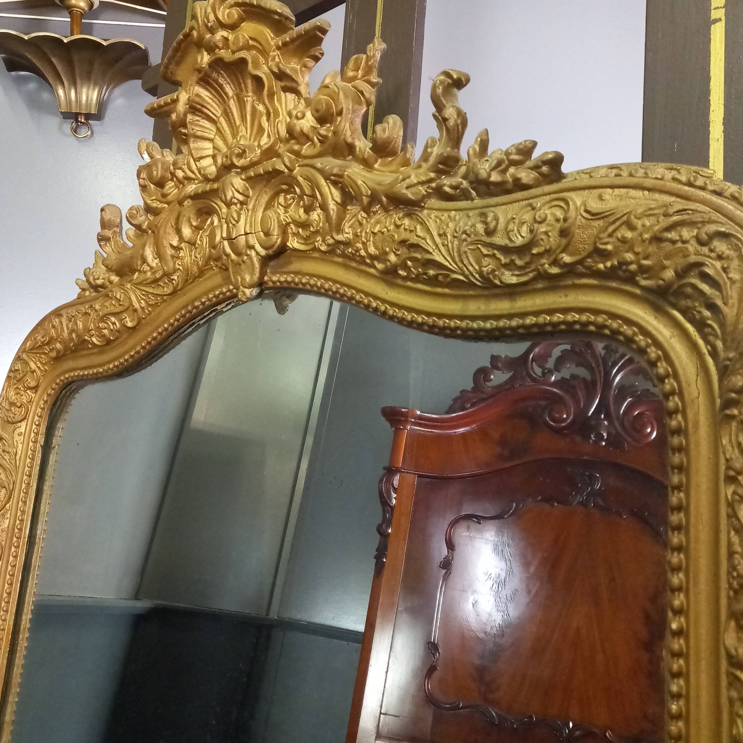 Antique French mantel mirror Louis Philippe style