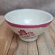 Small antique dining set bowl in earthenware with pink floral decoration – retro charm