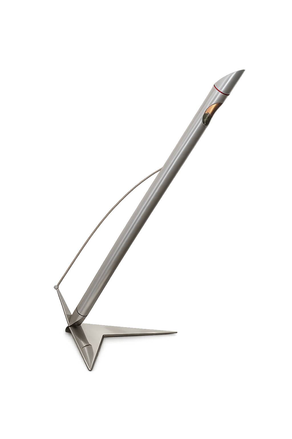 1990s Space Age lamp, nickel-plated brass and aluminium, 40 cm