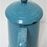 Mid-20th century speckled blue enameled sheet metal coffee maker