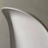 White monobloc design chair by Verner Panton, white edition Vitra.