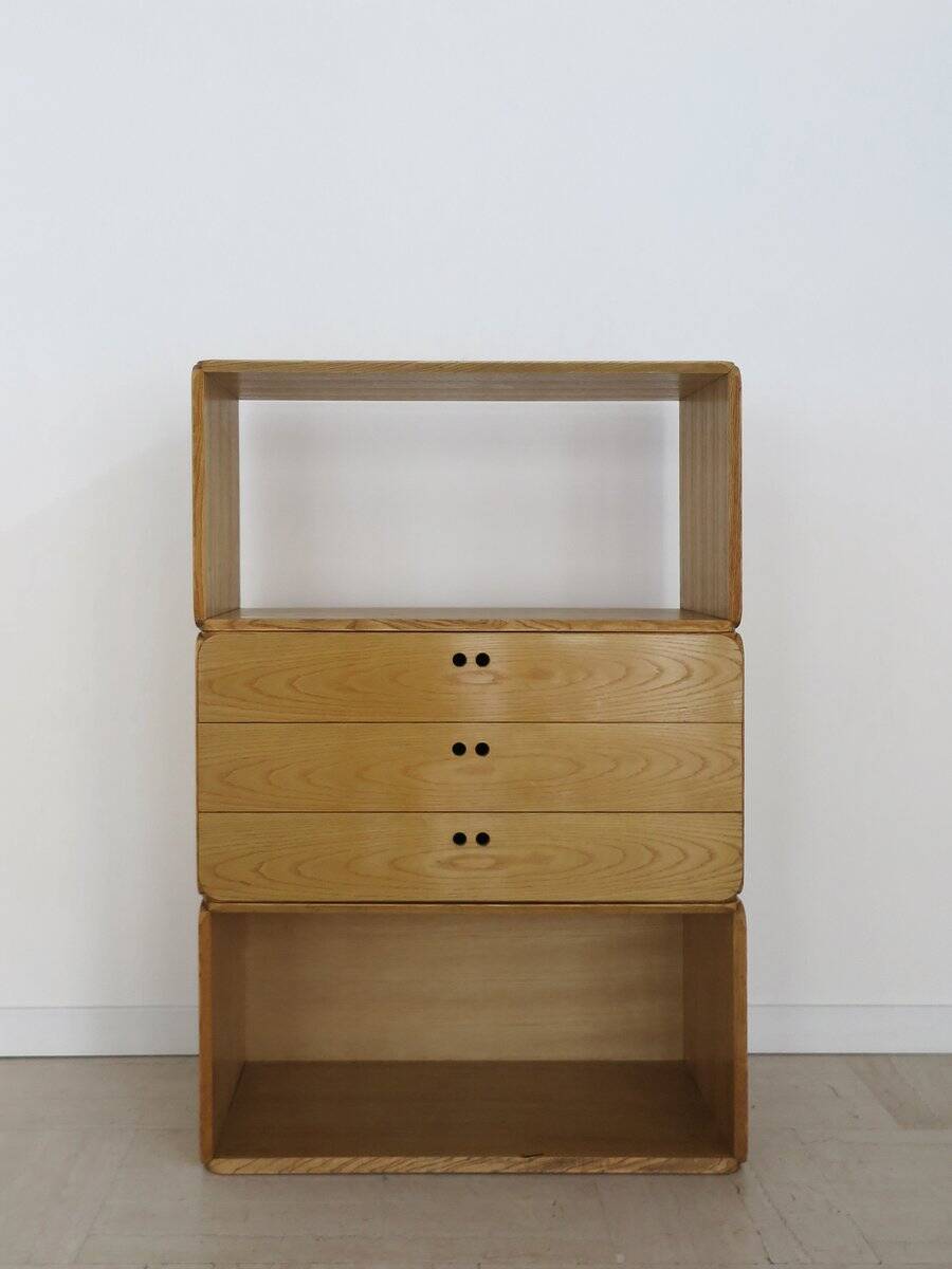 Italian Samara Series Modular Bookcase in Ash by Derk Jan De Vries for Maisa, 1970s