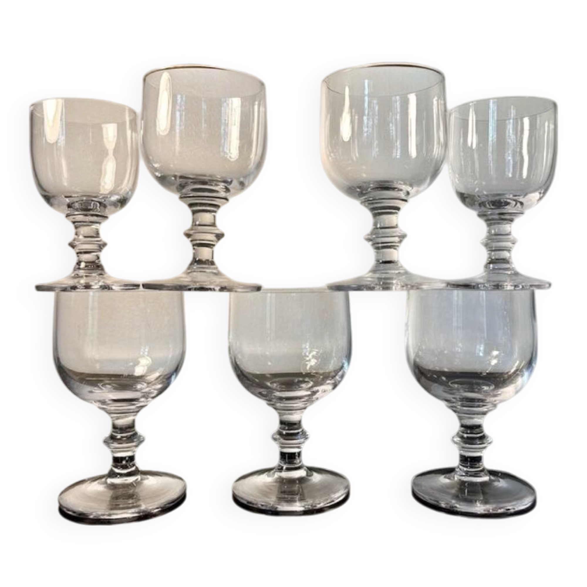 Large crystal beer or dessert glasses, 2 heights