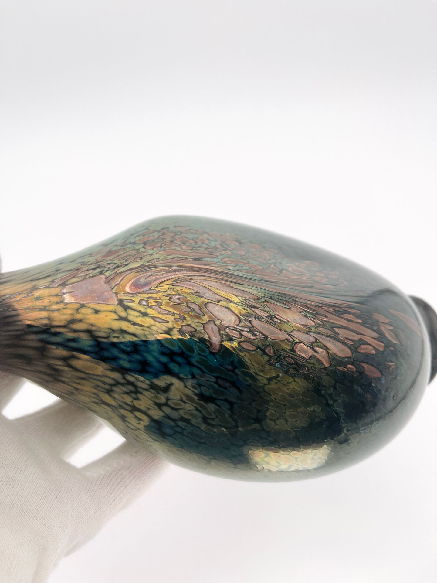 Vase R Pierini Studio Glass 1984 Copper 27cm Mineral Inclusions Signed