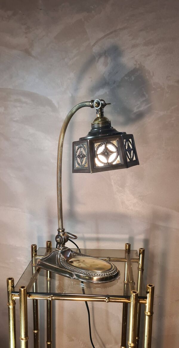 lampe de bureau laiton cuivré polie art deco  numerotée 3kg