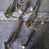 Set of 4 chrome-plated brass wall hooks