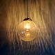 Vintage transparent cracked glass pendant, 1970s.