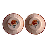 2 assiettes Sarreguemines, décor floral vintage
