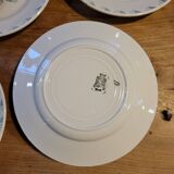 Lot of 11 flat plates Rose Rouge Niderviller