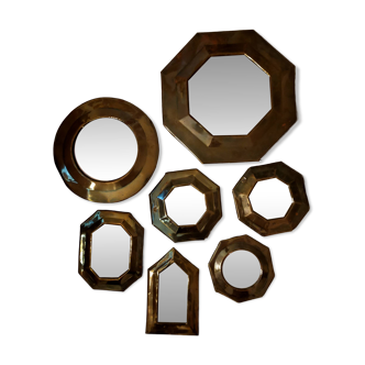 Set of 7 small vintage mirrors