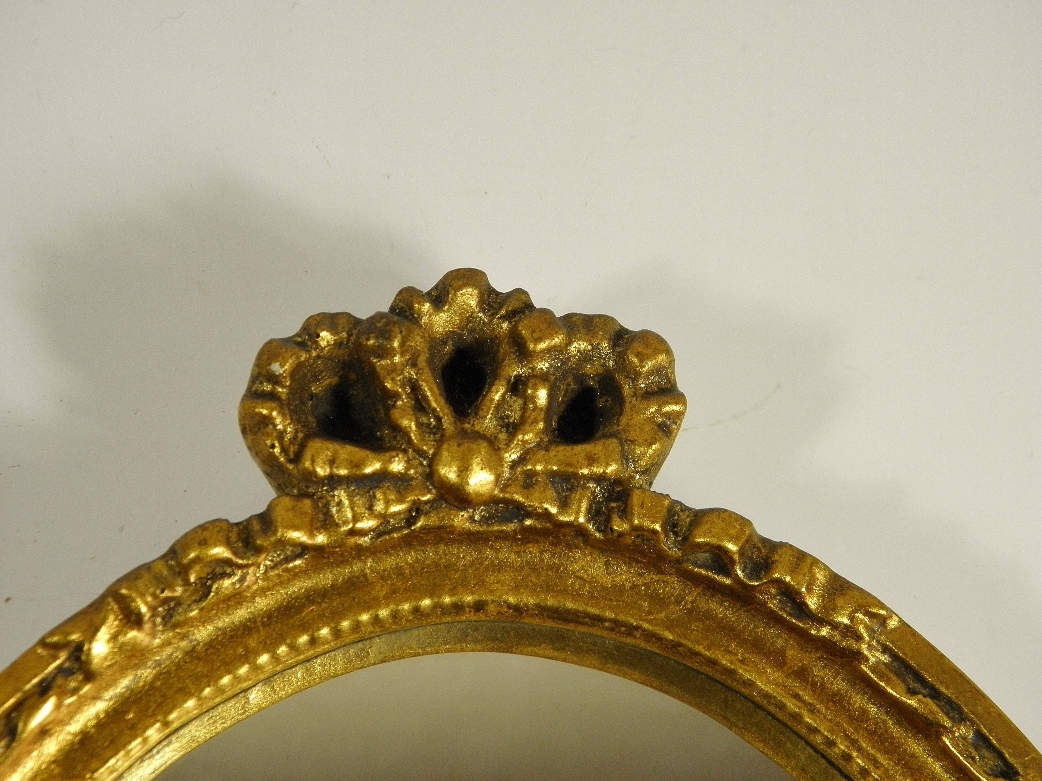 Oval mirror gold frame 28 x 20 cm