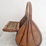 60s wicker basket handbag